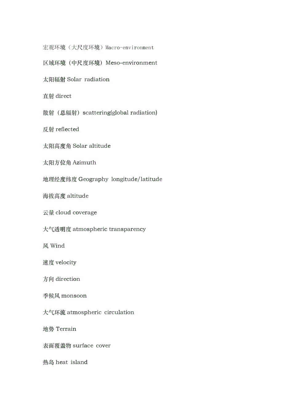 建筑环境与设备工程专业英语词汇_第1页