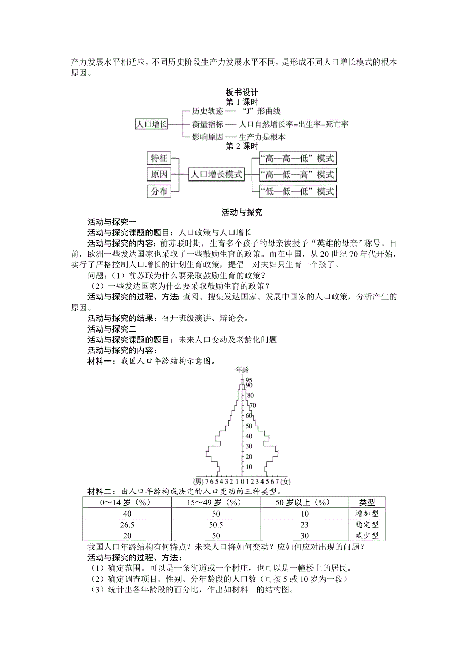 精编【湘教版】地理必修二：1.1人口增长模式2示范教案_第4页