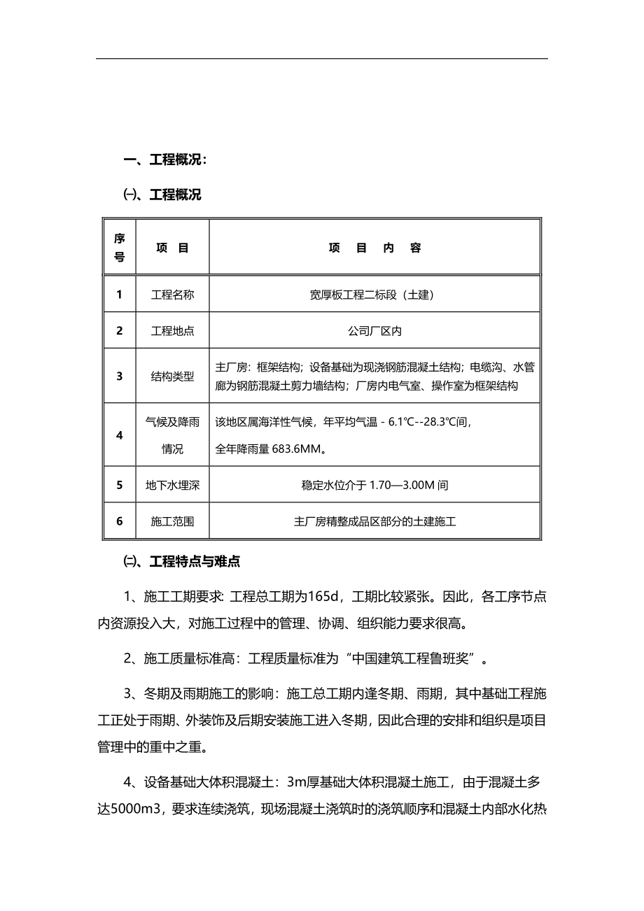 厂房宽厚板工程二标段(土建)施工组织设计方案_第3页