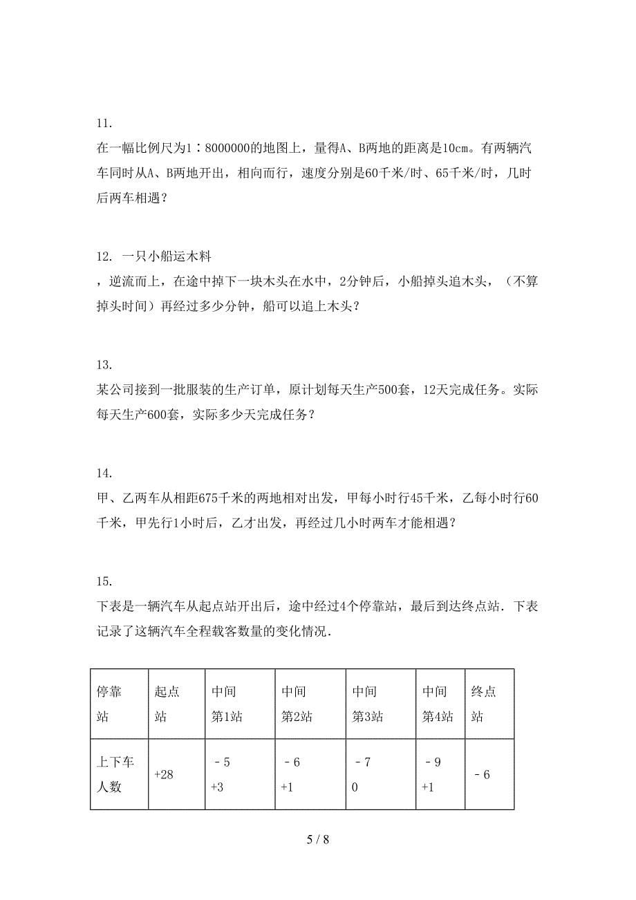 六年级数学上册应用题与解决问题专项知识点部编人教版_第5页