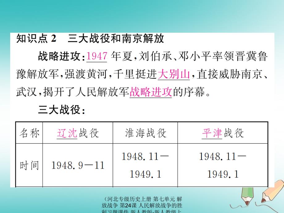 最新历史上册第七单元解放战争第24课人民解放战争的胜利上册历史课件_第4页