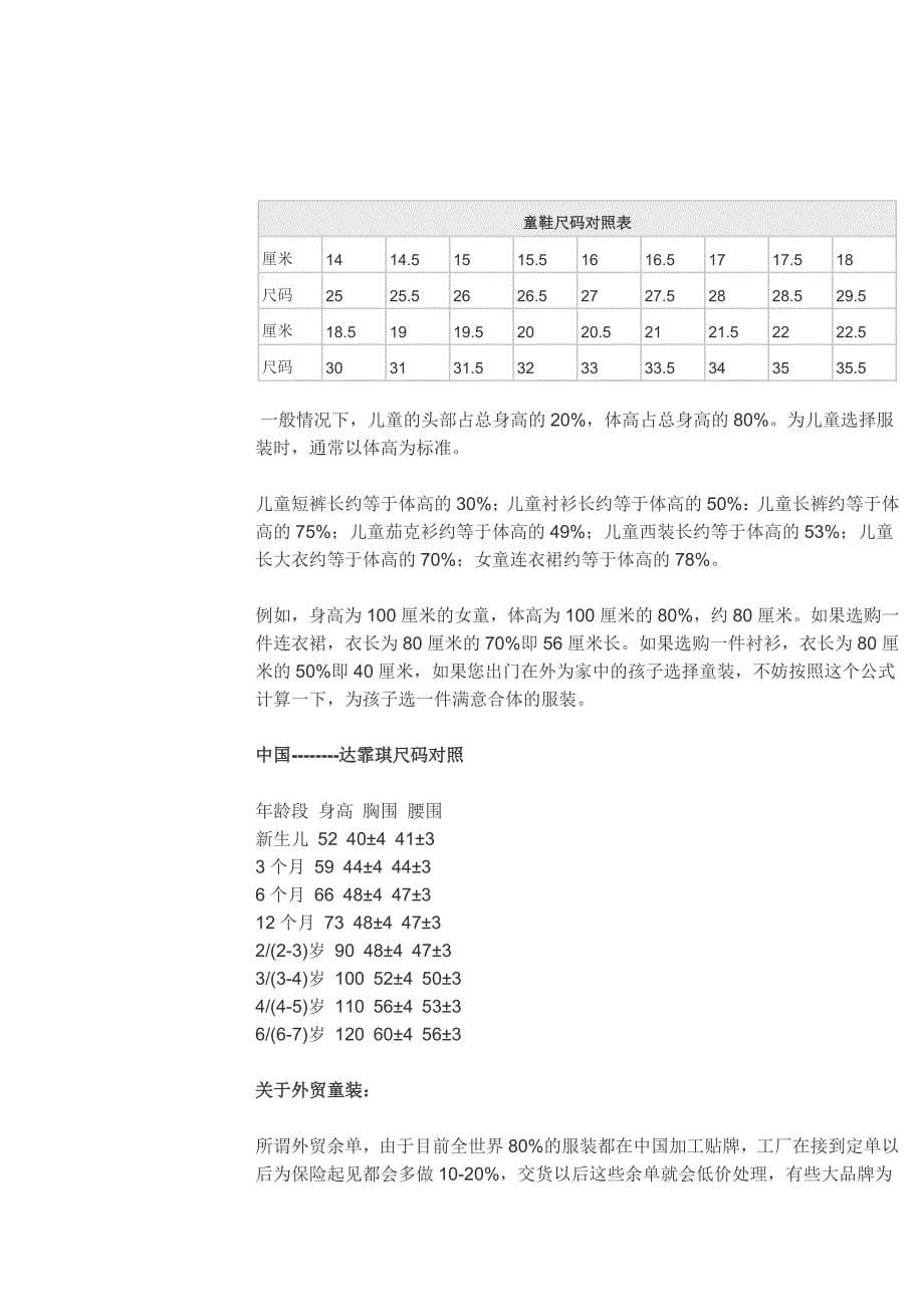 童装尺码对照表2023最新_第5页