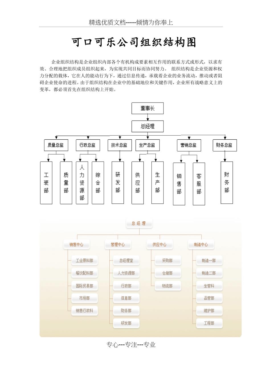 可口可乐公司组织结构(共5页)_第1页