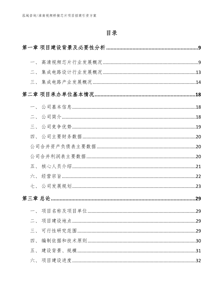 淮南视频桥接芯片项目招商引资方案【范文】_第2页