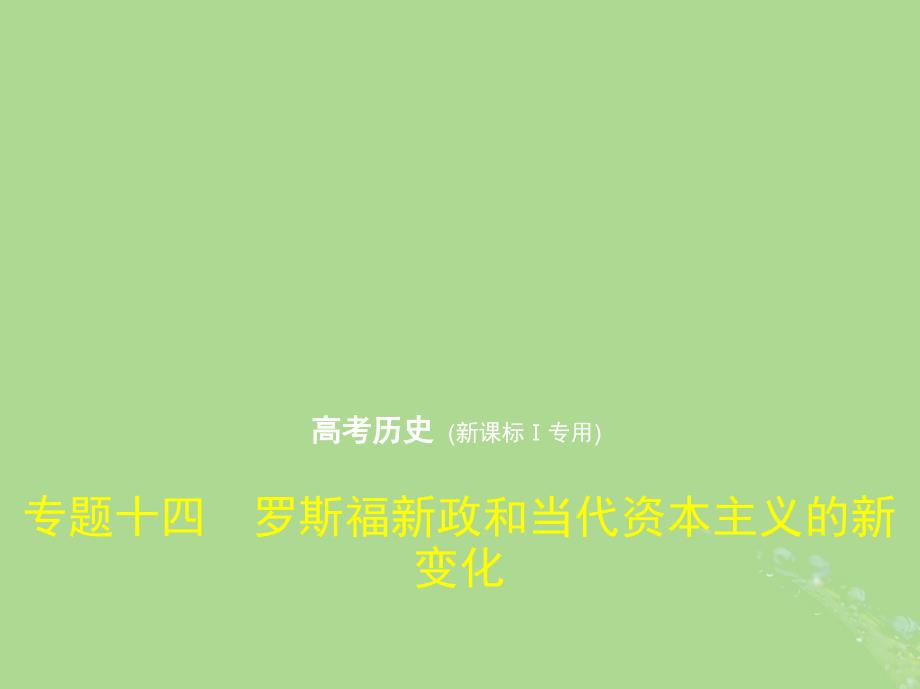 新课标Ⅰ高考历史一轮复习专题十四罗斯福新政和当代资本主义的新变化课件人民版_第1页