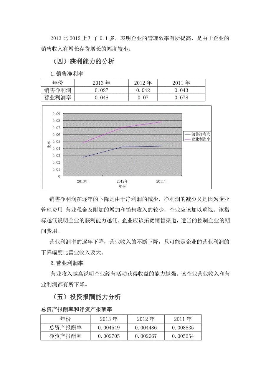 财务报表分析实验报告_第5页