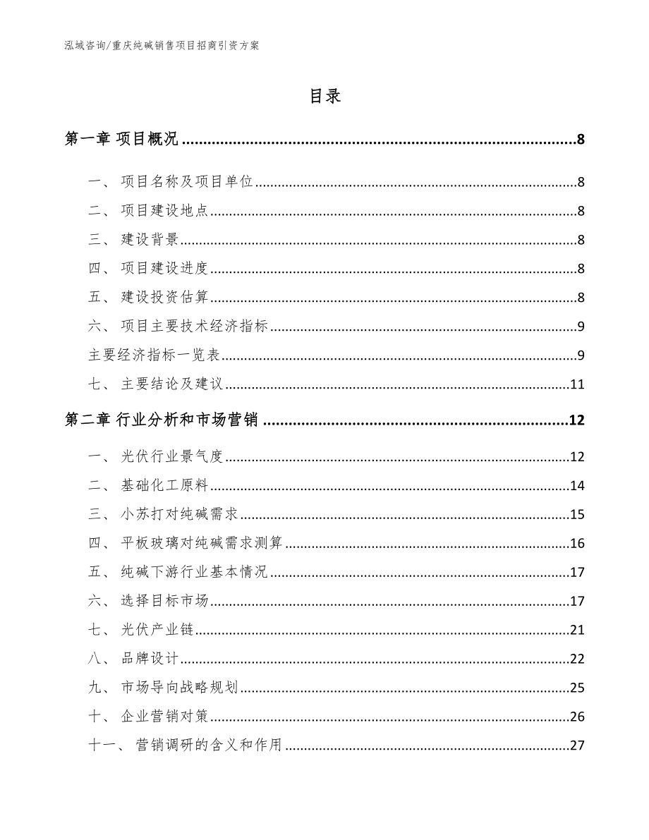 重庆纯碱销售项目招商引资方案_第2页