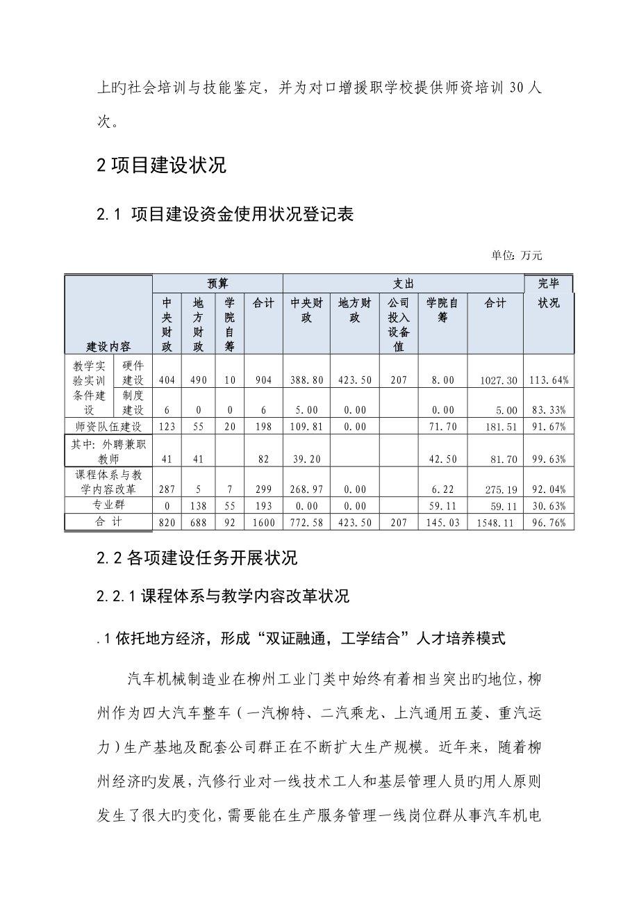 汽车检测与维修重点技术专业建设专项项目总结报告_第5页