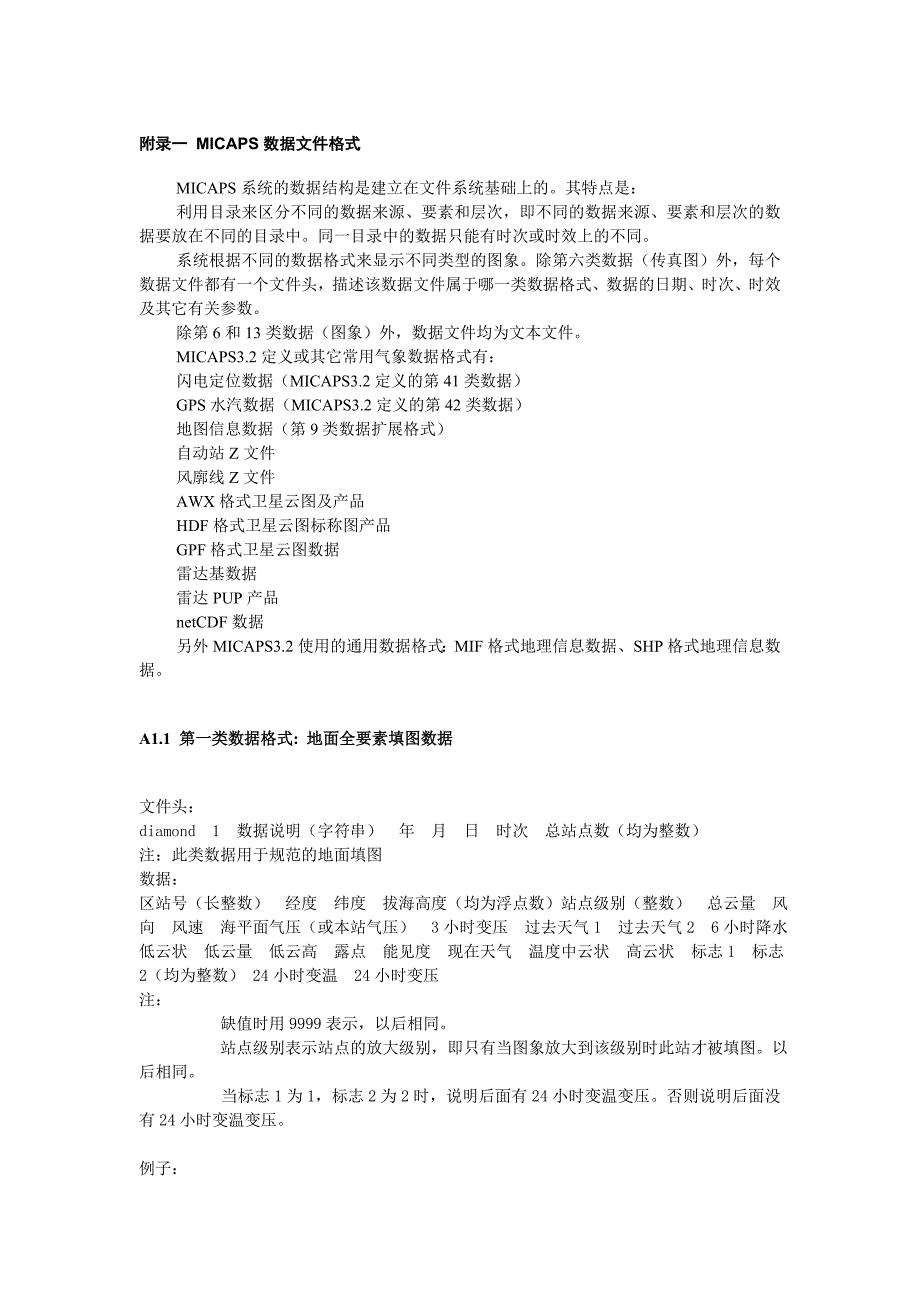 MICAPS数据格式(全部)_第1页