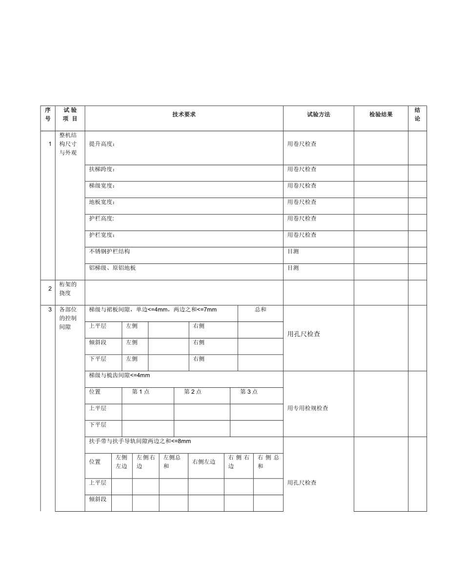 扶梯验收表格优质资料_第2页