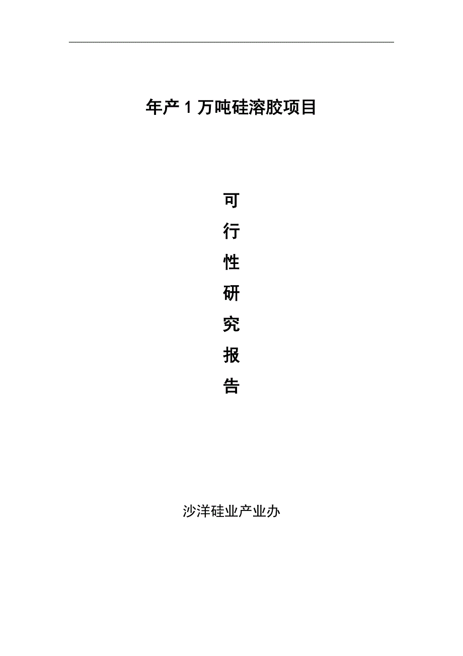 年产1万吨硅溶胶项目可行性研究报告.doc_第1页