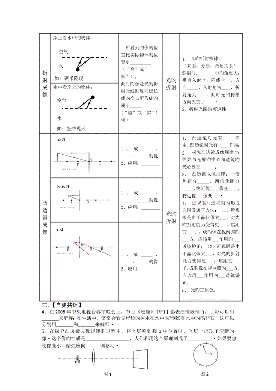 物理初二上教科版第四章光学单元练习学案_第2页