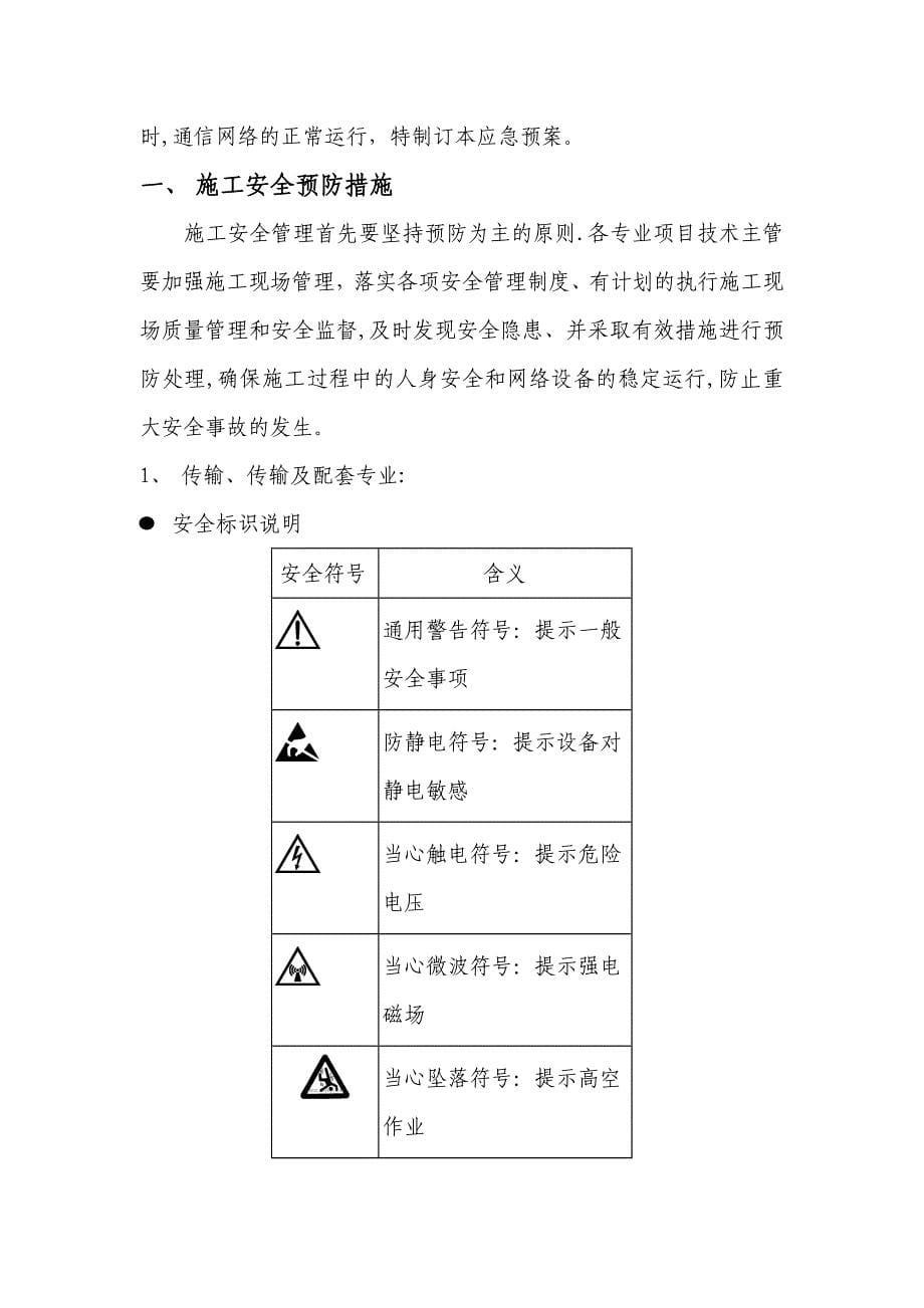 【试卷教案】通信类工程施工安全应急预案_第5页