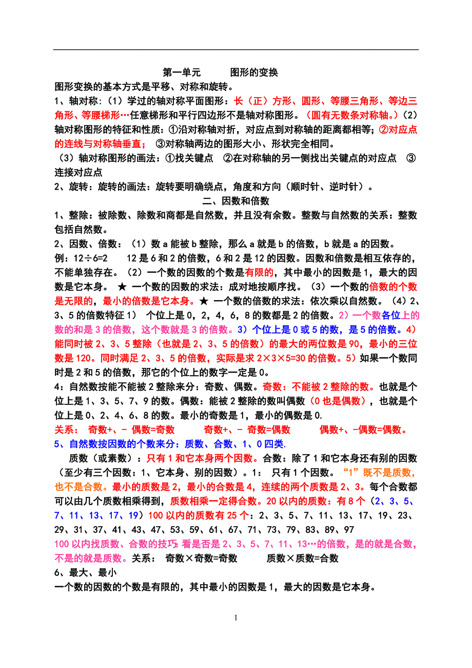 最全面人教数学五年级下册知识点归纳总结（精编新（精选可编辑））.docx_第1页