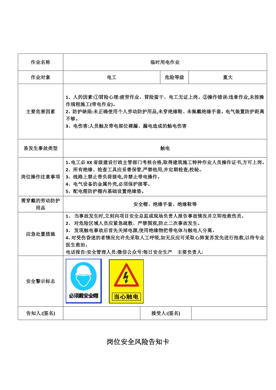 应急处置流告知卡汇编（施工岗位风险）范本_第4页