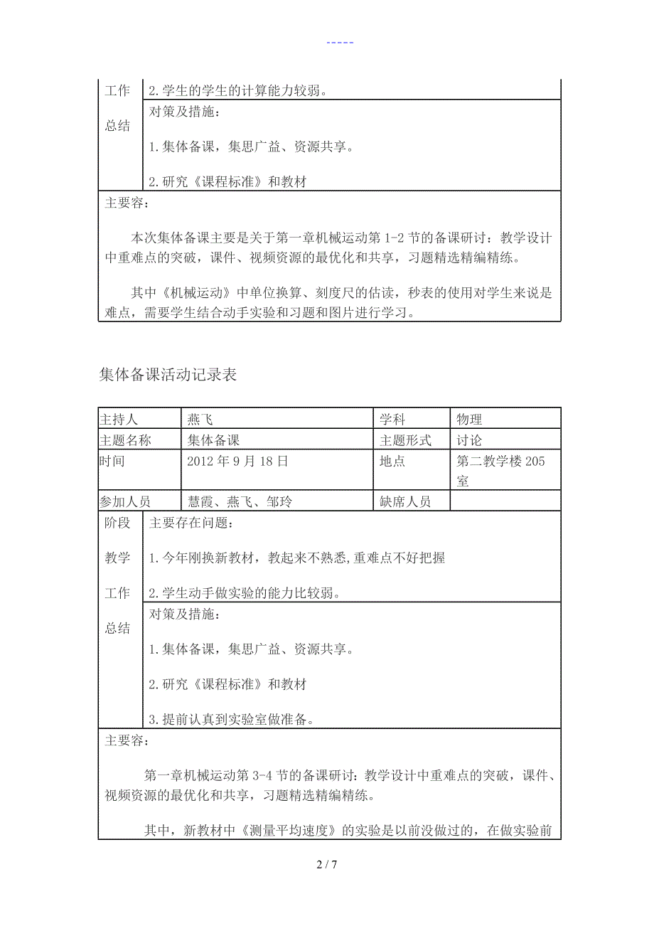 集体备课活动记录文稿表_第2页