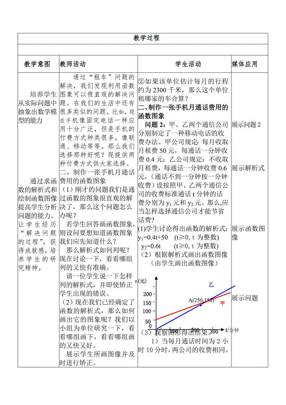 一次函数的应用教学设计_第3页