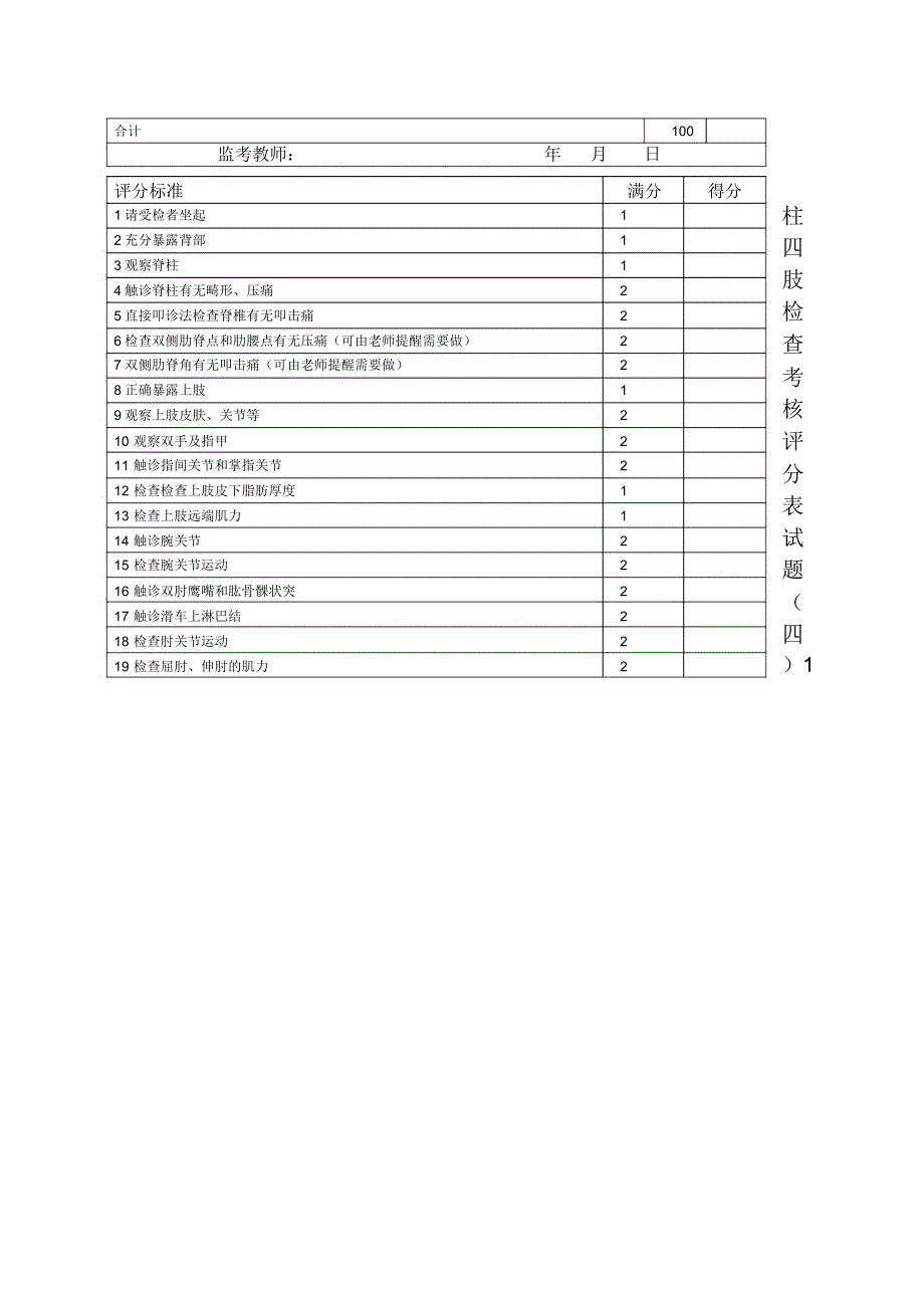 临床技能考试评分表物理诊断_第2页