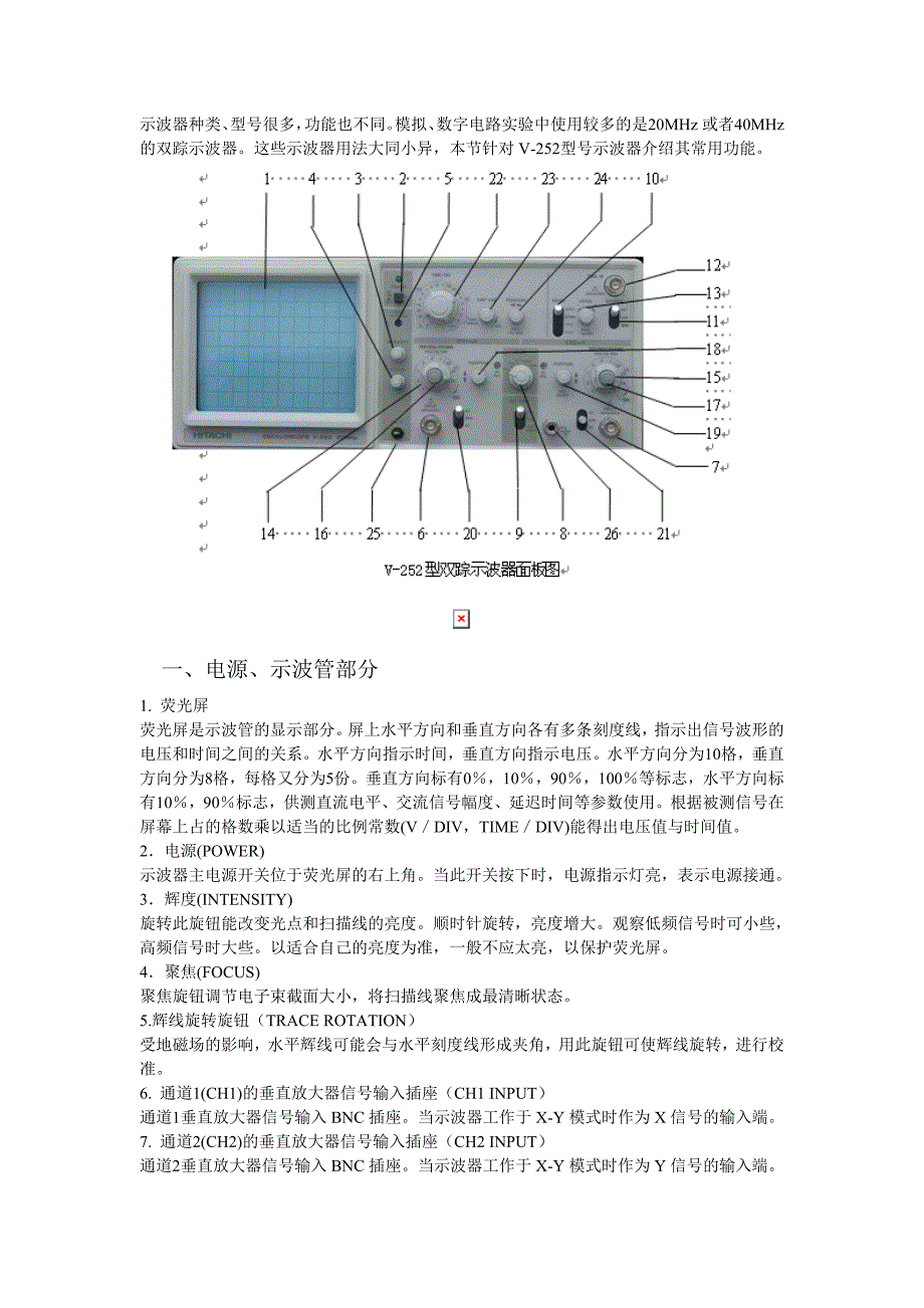 V252型双踪示波器使用说明_第1页