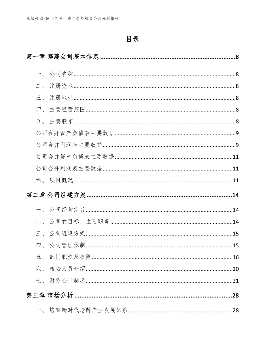 伊川县关于成立老龄服务公司分析报告_第2页