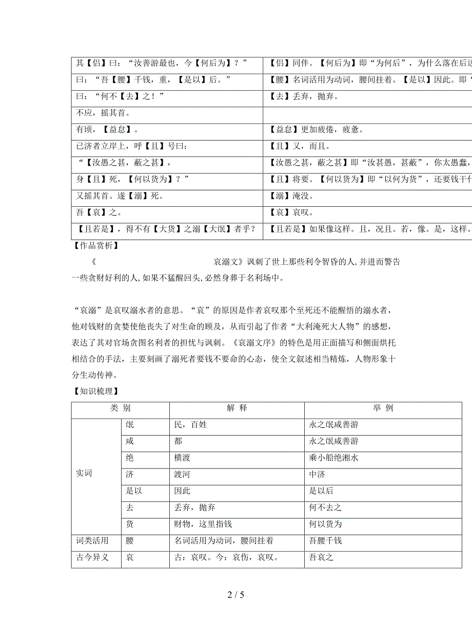 八年级语文下册-课内外文言文趣读精细精炼-专题11-哀溺文(课外篇).doc_第2页