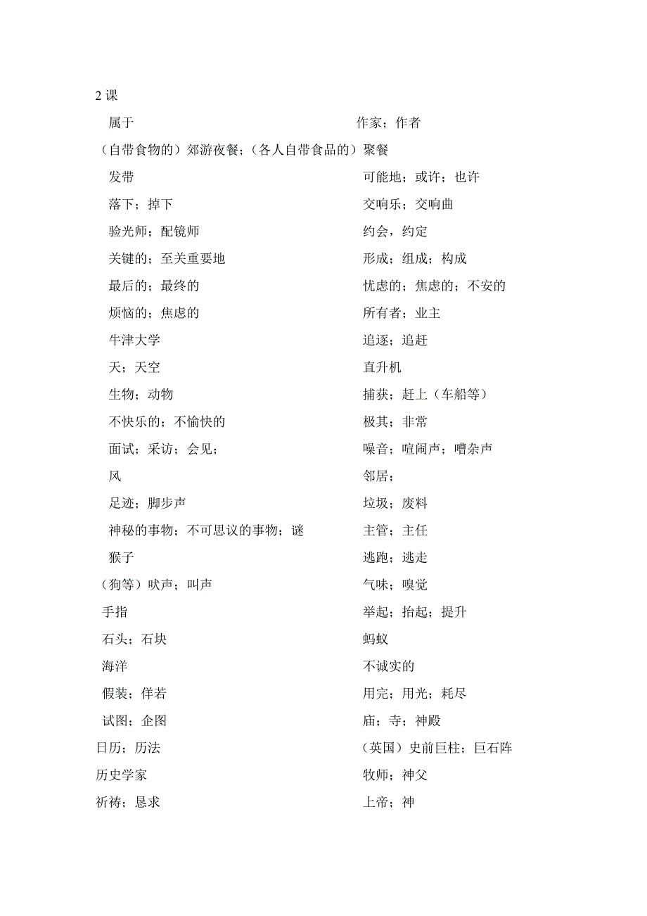 鲁教版九年级英语单词表汉语_第2页