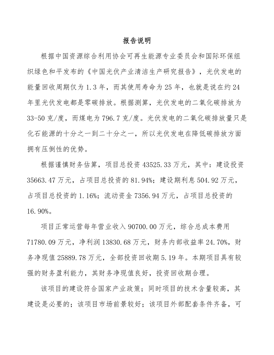 北碚区高效光伏组件项目可行性研究报告_第2页