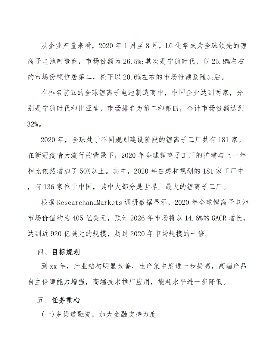 xx区锂电池产业高质量发展规划（审阅稿）_第4页