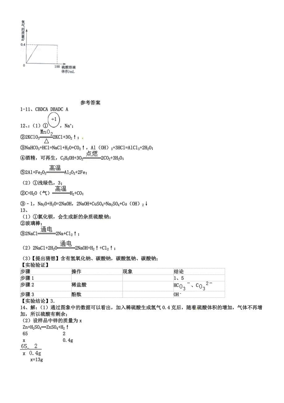 四川省绵阳市2019年中考化学真题试题(含答案).doc_第5页