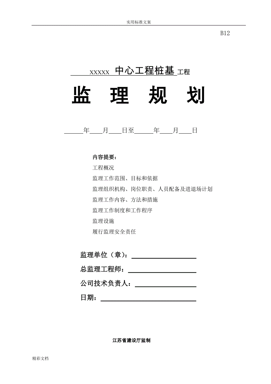 桩基的工程监理的规划_第1页