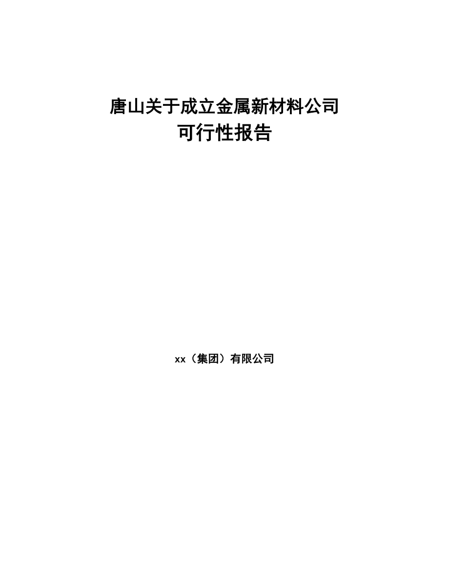 唐山关于成立金属新材料公司可行性报告(DOC 90页)_第1页