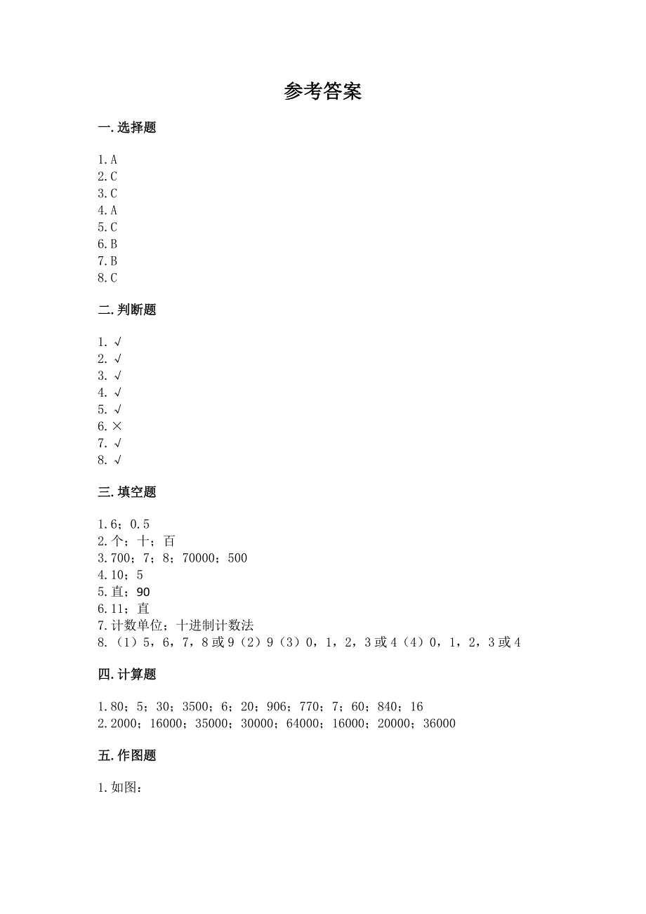 人教版四年级上册数学期末测试卷【精选题】.docx_第4页