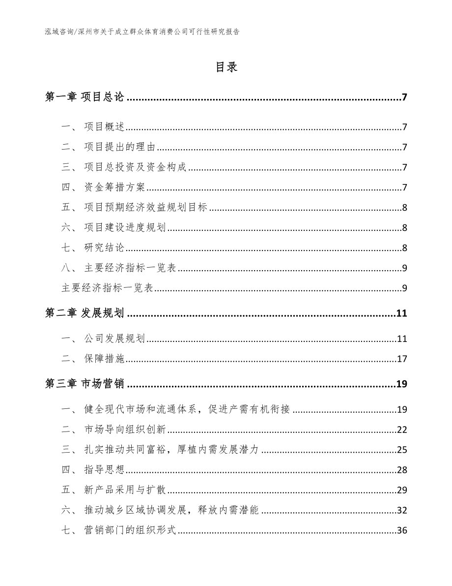 深州市关于成立群众体育消费公司可行性研究报告【模板范本】_第3页