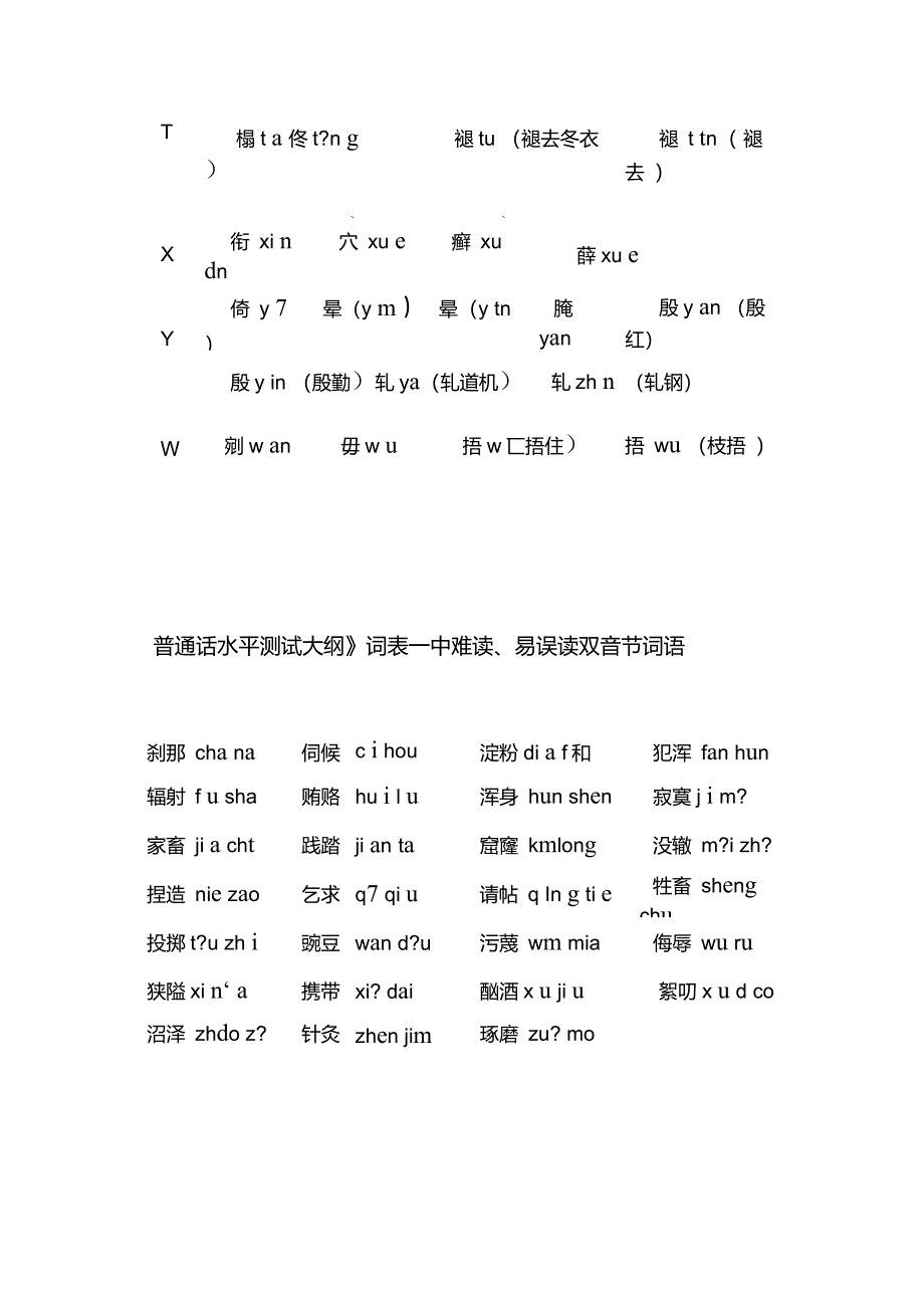 普通话测试容易读错的字词_第3页