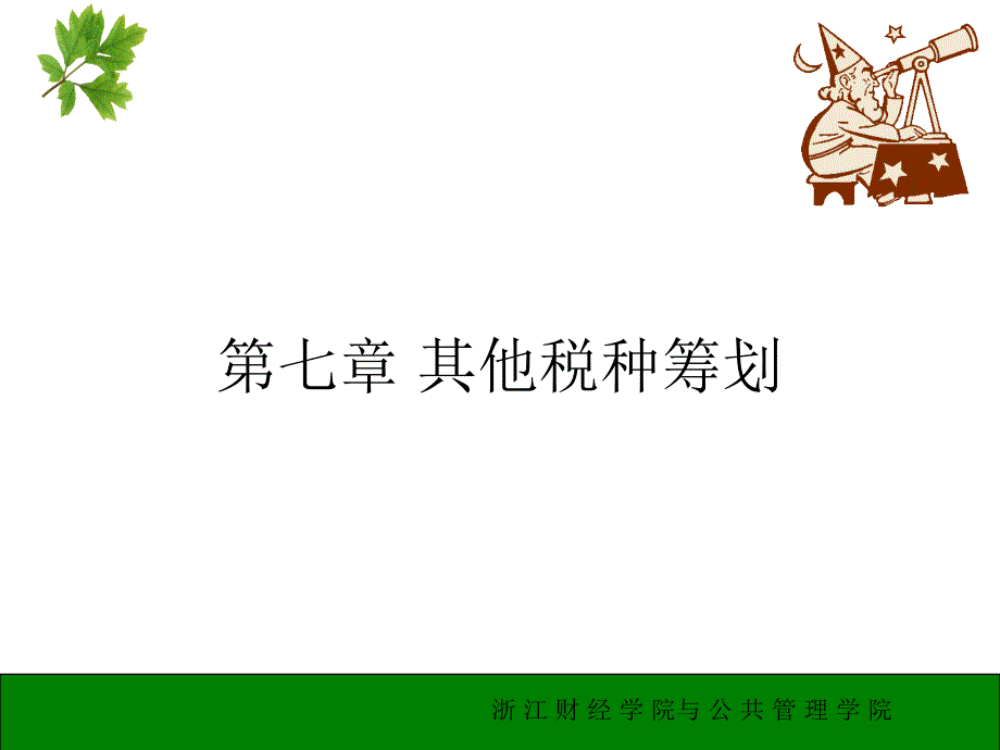 税收筹划：第七章 其他税种筹划_第1页