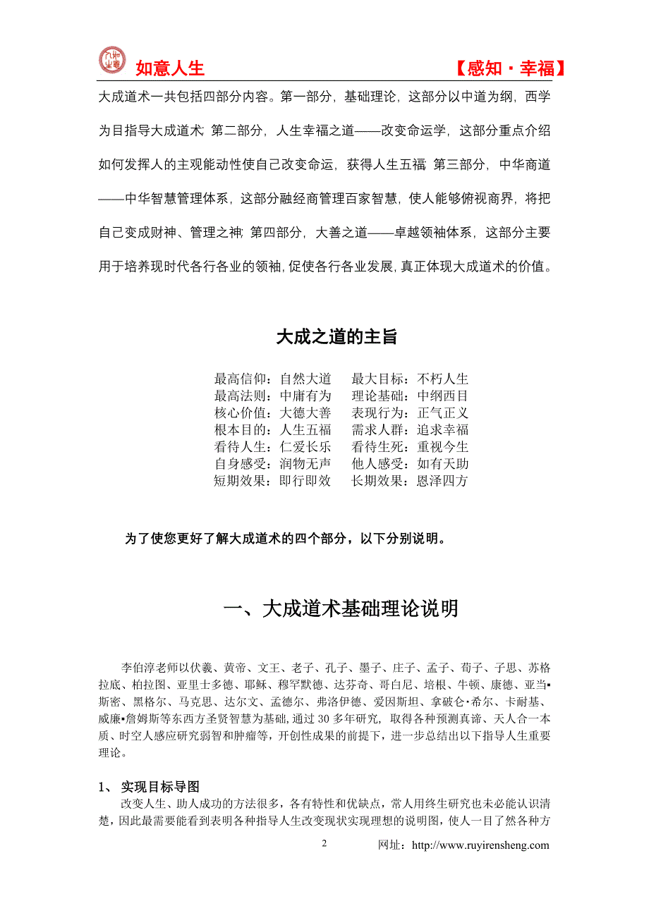 李伯淳与大成道术介绍(包含人生幸福之道、中华管理体系、大善之道).doc_第2页