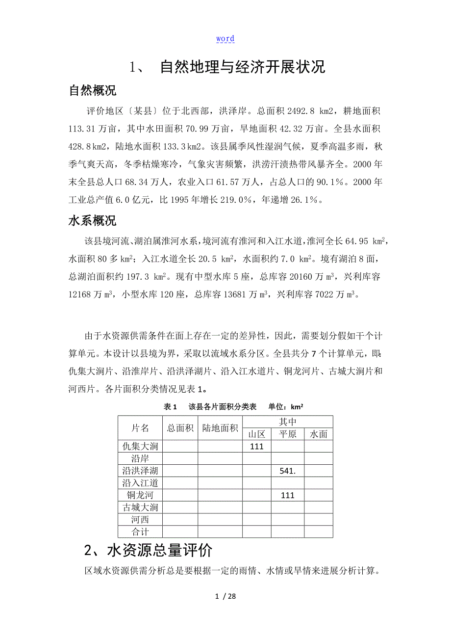 河海大学水资源利用课程设计报告材料_第3页