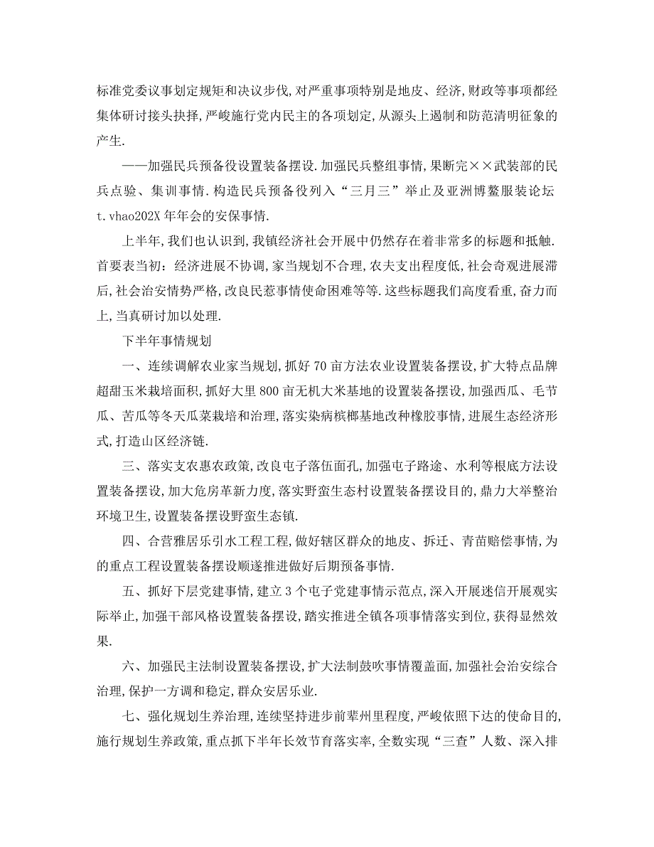 最新工作计划乡镇政办上半年工作及下半年工作计划总结_第2页