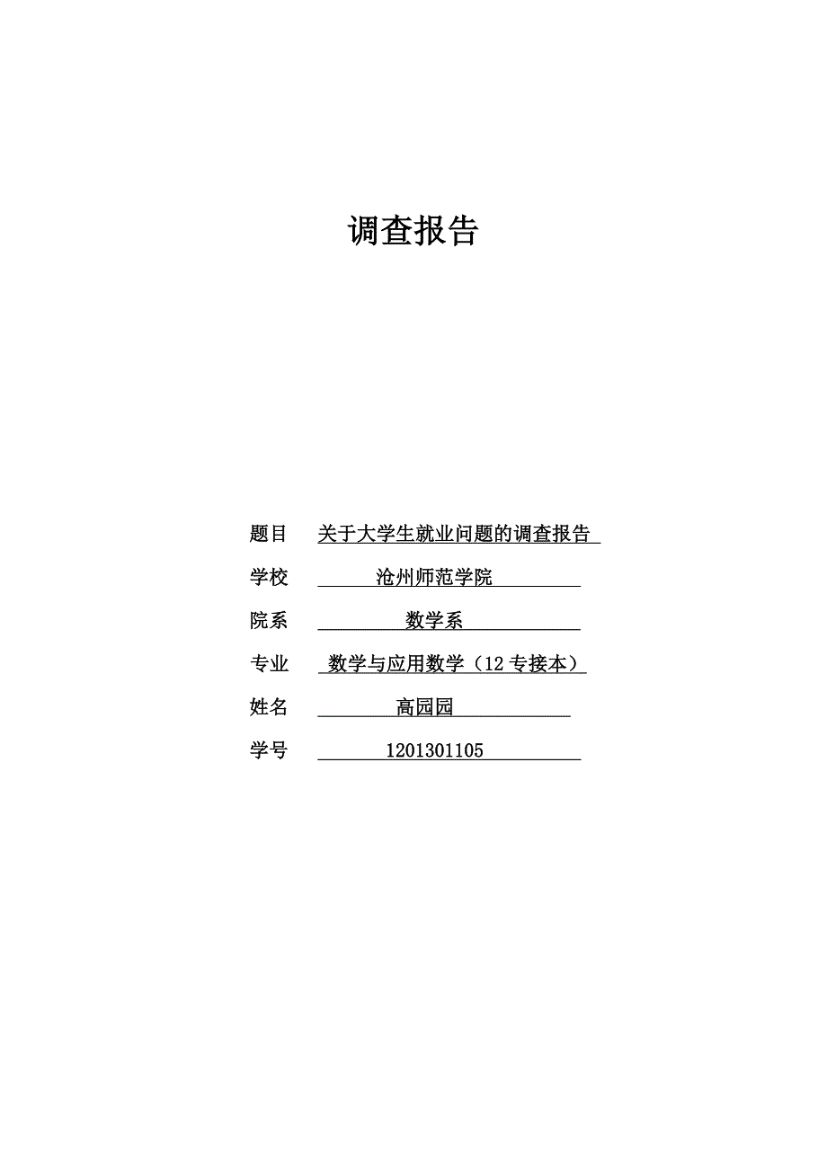 大学生就业问题调查报告_第1页