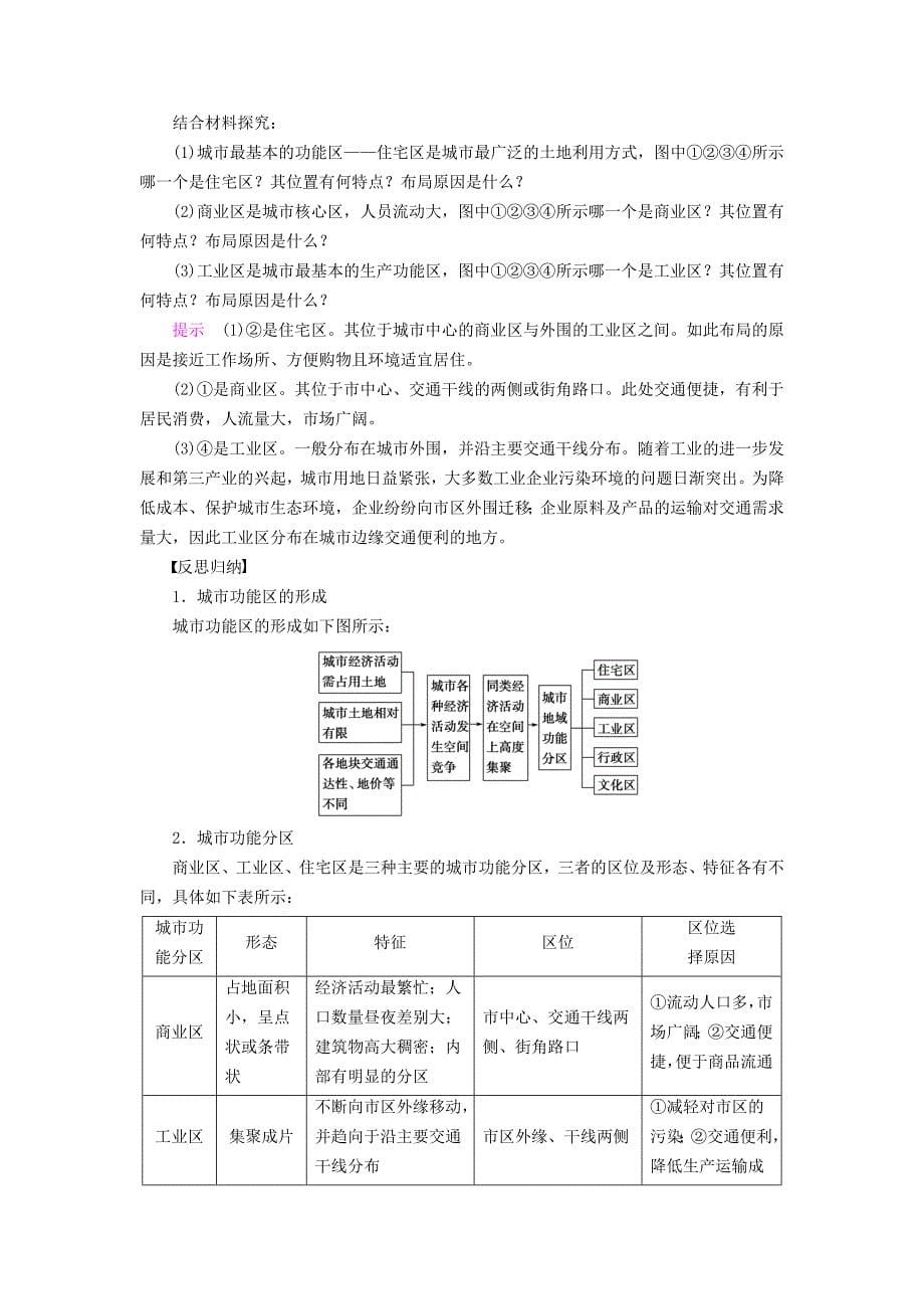 高中地理第二章城市的空间结构与城市化第1节城市的间空结构导学案中图版必修_第5页