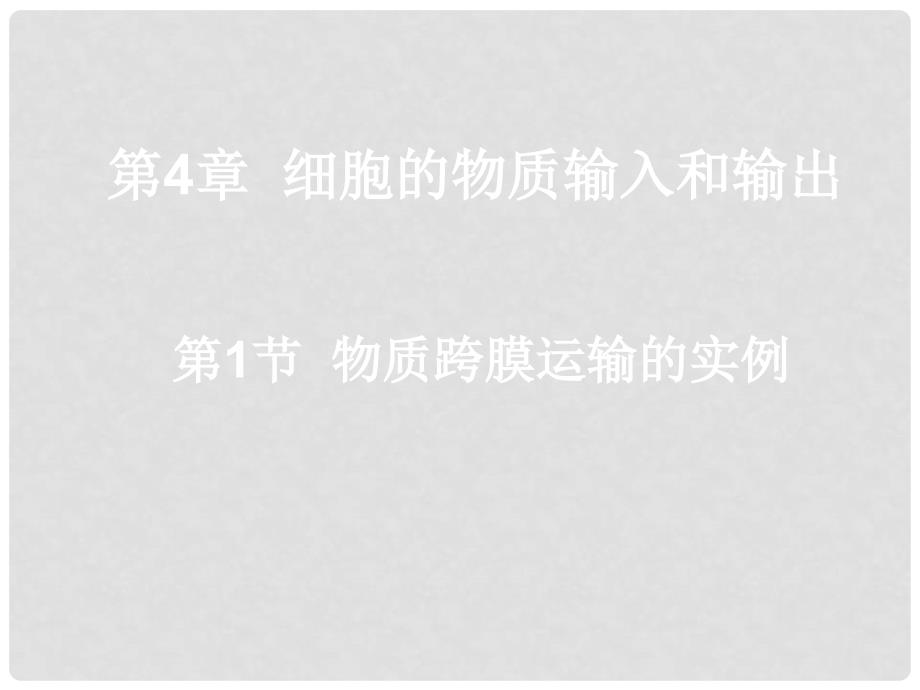 湖南省永兴县第五中学高中生物 41 物质跨膜运输的实例课件 新人教版必修1_第1页