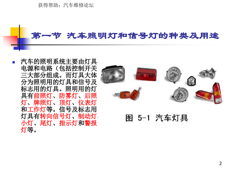 单元四汽车照明与信号装置_第2页