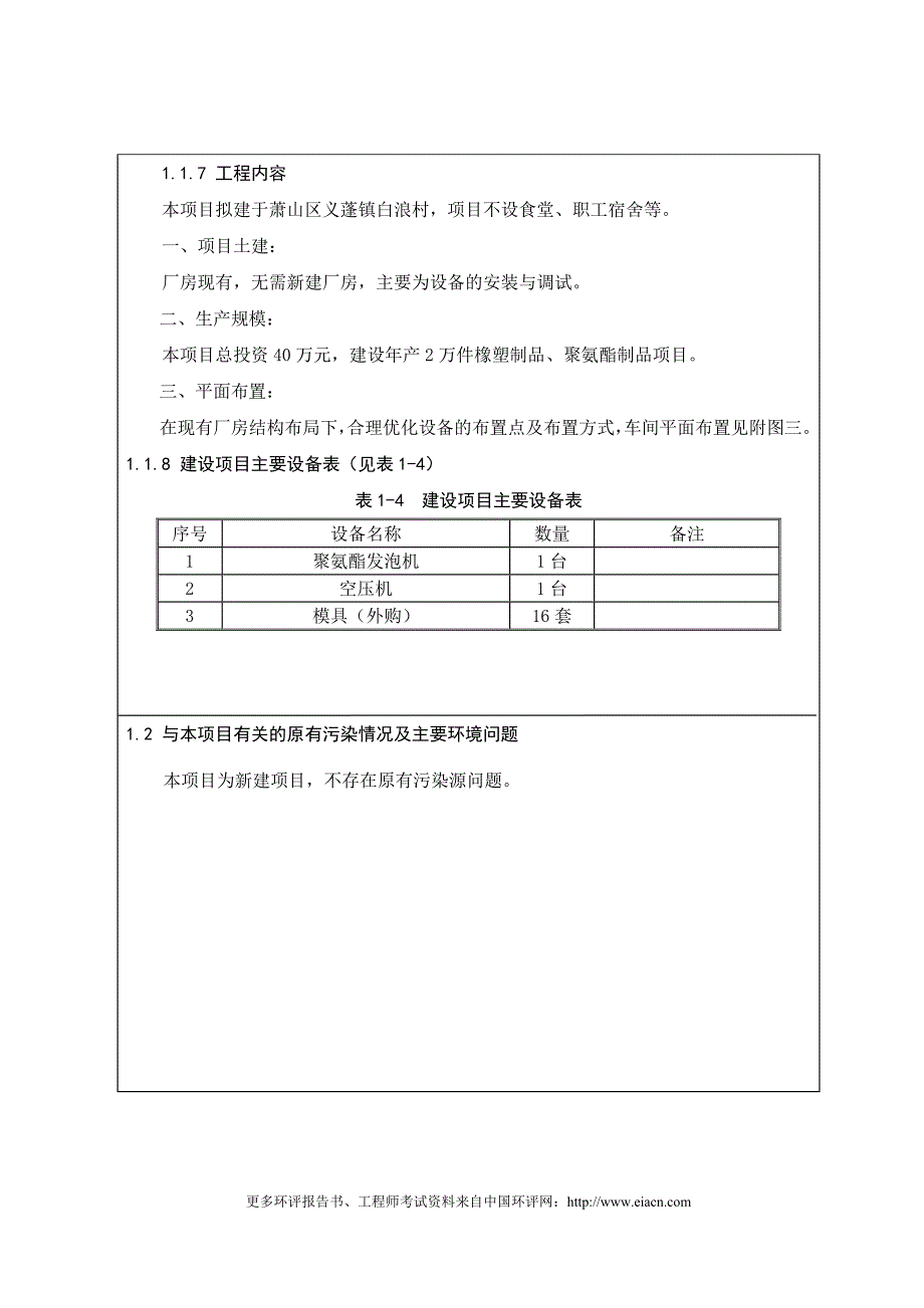 年产2万件橡塑制品、聚氨酯制品项目环境影响分析报告表.doc_第4页