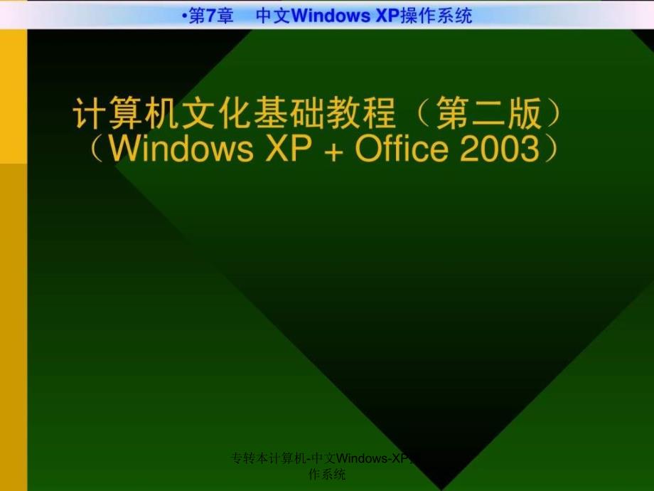 专转本计算机中文WindowsXP操作系统课件_第1页