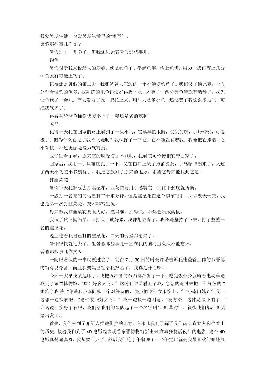 暑假那些事儿作文_第5页