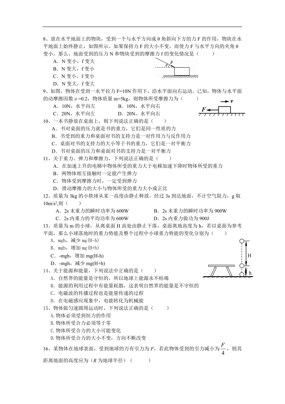 江苏省如皋市第一中学2009年学业水平测试模拟试题.doc_第2页