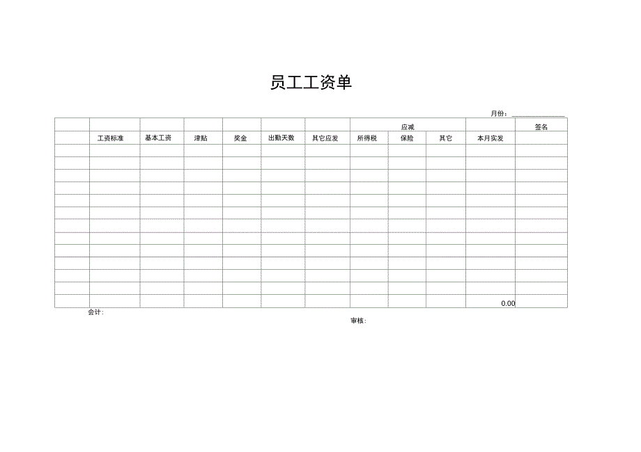 企业员工工资单_第1页