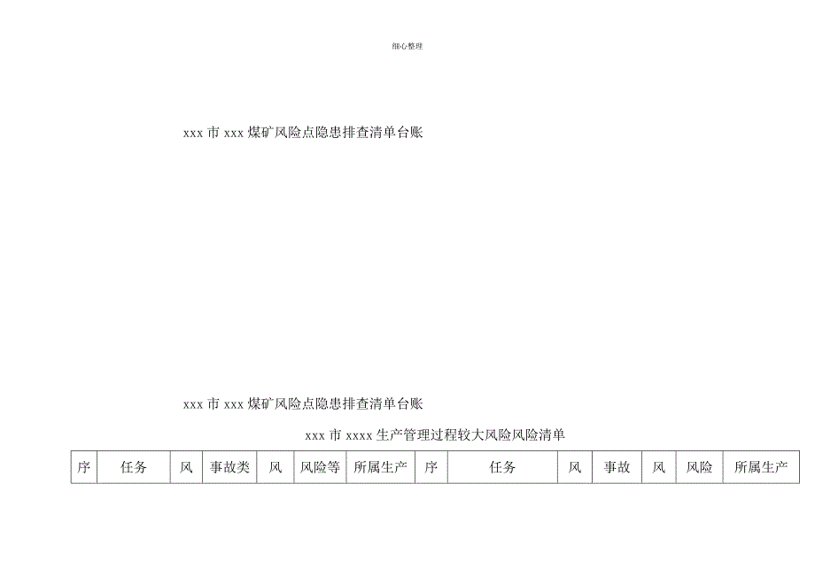 煤矿风险点隐患排查清单台账_第4页