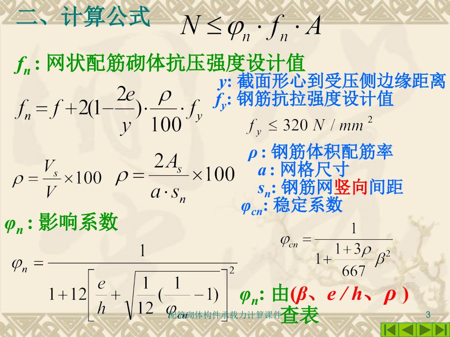 配筋砌体构件承载力计算课件_第3页