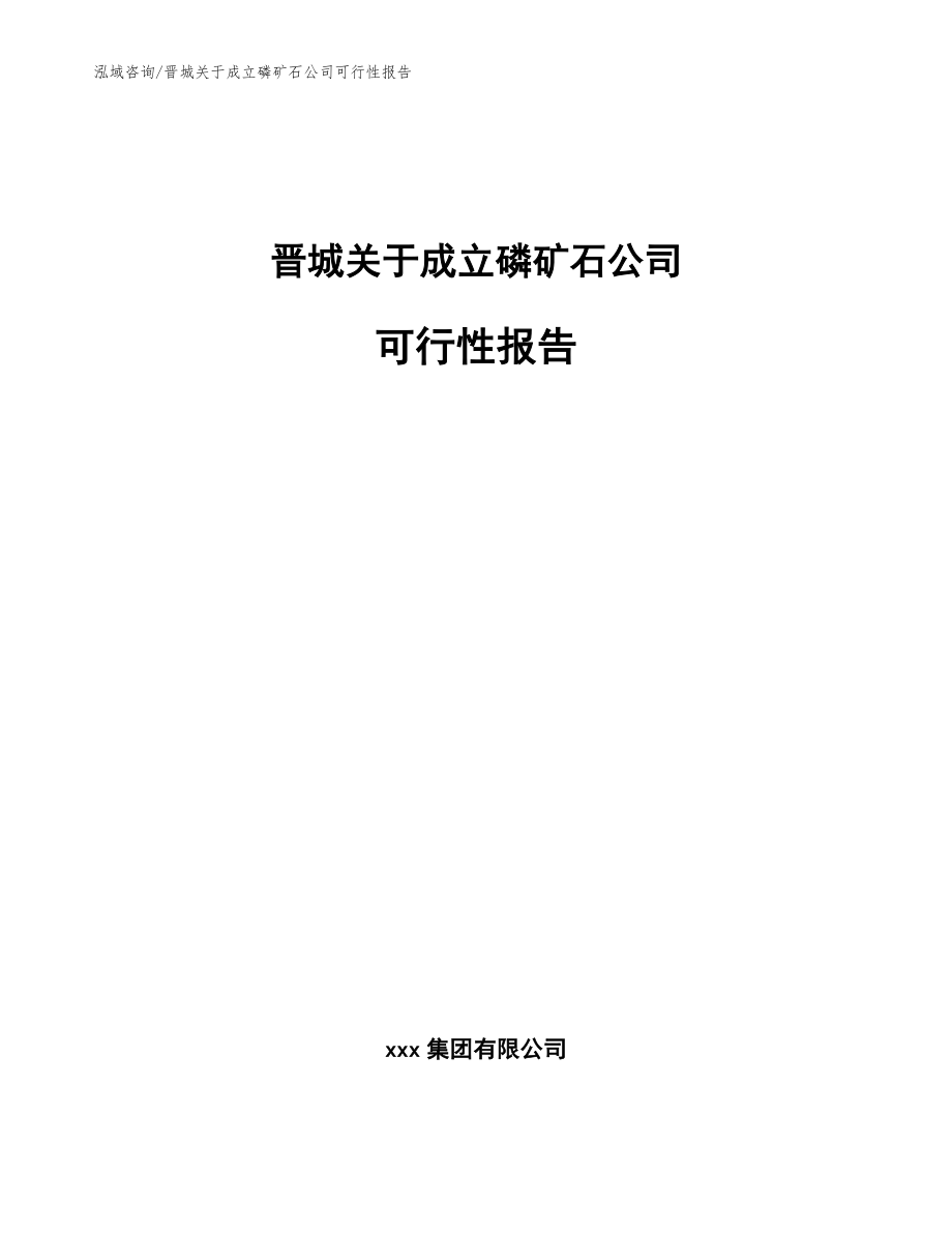 晋城关于成立磷矿石公司可行性报告_第1页